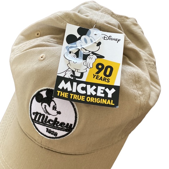 Disney Mickey Mouse 1928 Baseball Cap Hat Patch Khaki Beige Concept One Fitted - Picture 7 of 9